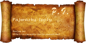Pajenszky Ipoly névjegykártya